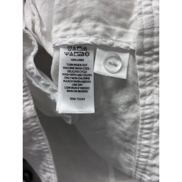 Cynthia Rowley Womens 100% Linen White Jacket Size L With Zipper & Snap Closures - Picture 6 of 8